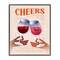 Stupell Industries Cheers Wine Glasses Framed Giclee Wall Art Design by Victoria Barnes